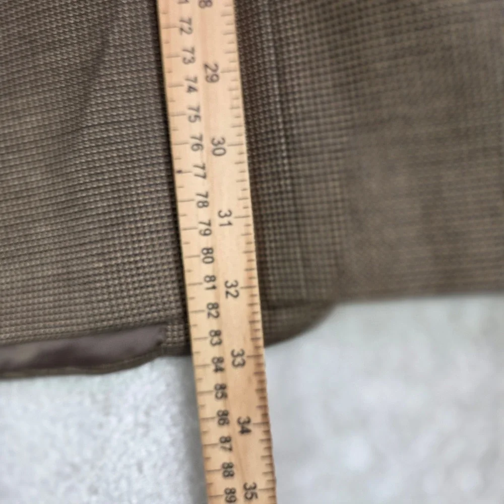 CANALI Wool Silk Blazer Men's 52/US 42 Brown Check‎ 3 Button Sport Coat Italy